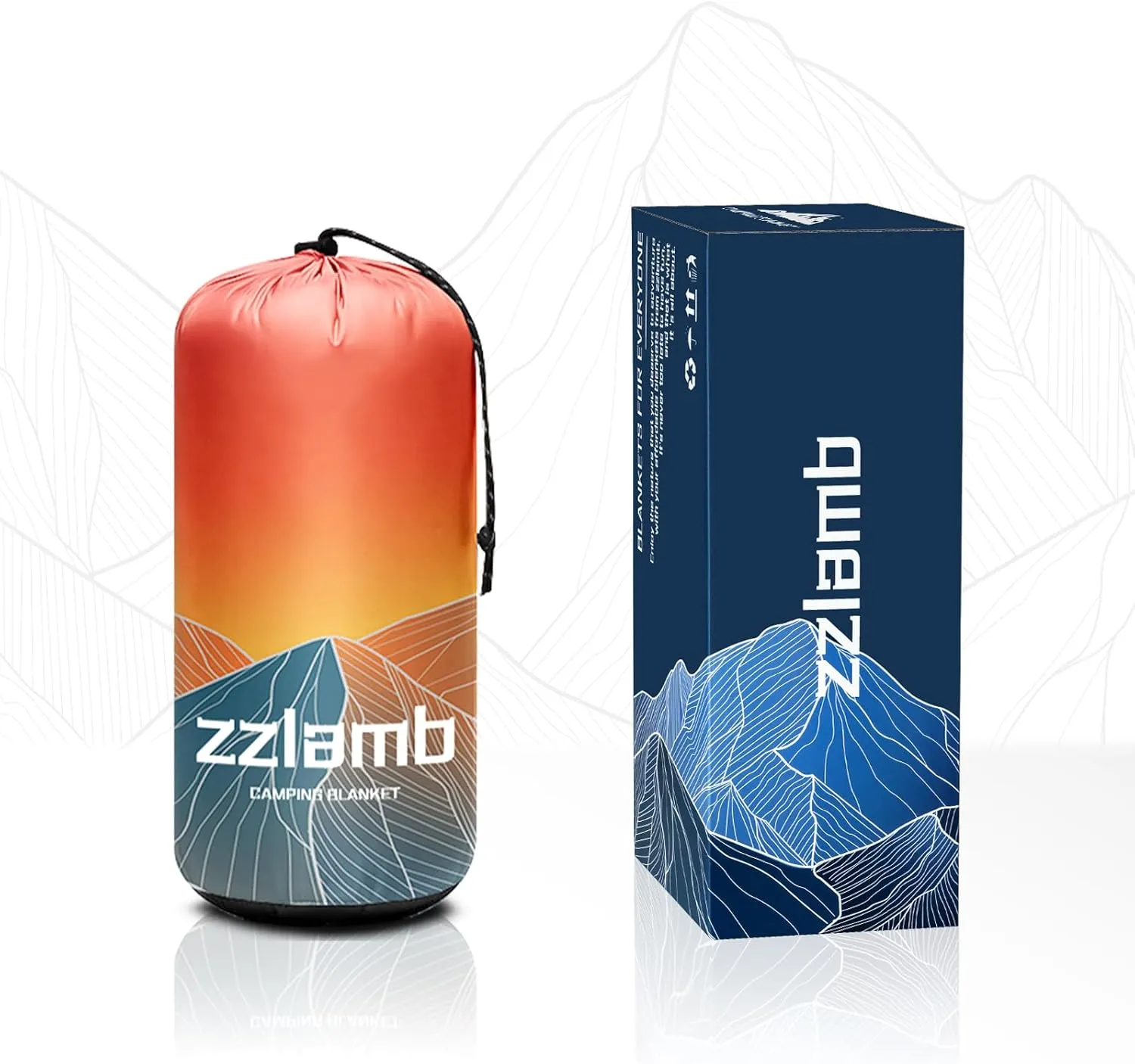 zzlamb Camping Blanket, Outdoor Lightweight Travel Blanket Puffy Portable Down Alternative, Windproof Warm Cloak with Snaps, Cozy Quilt Backpacking Picnic RV Plane Car Hammock Beach Climbing